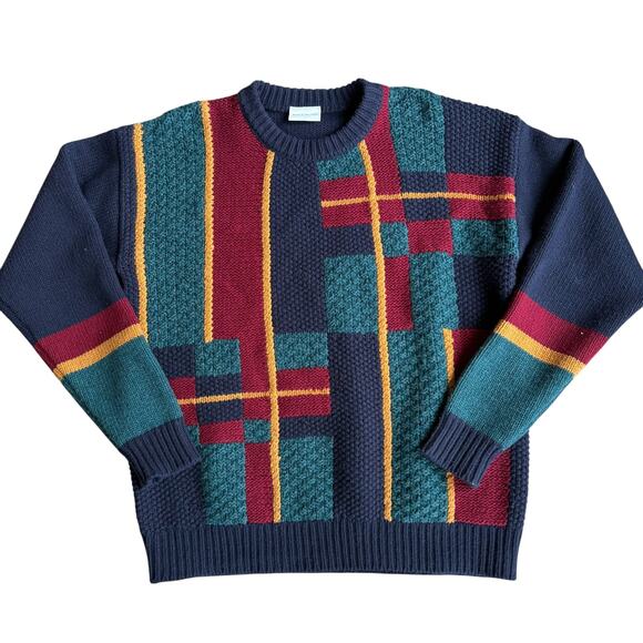 Drôle De Monsieur Other - Drole De Monsieur Navy 'La Maille Tartan' Sweater Mens Medium